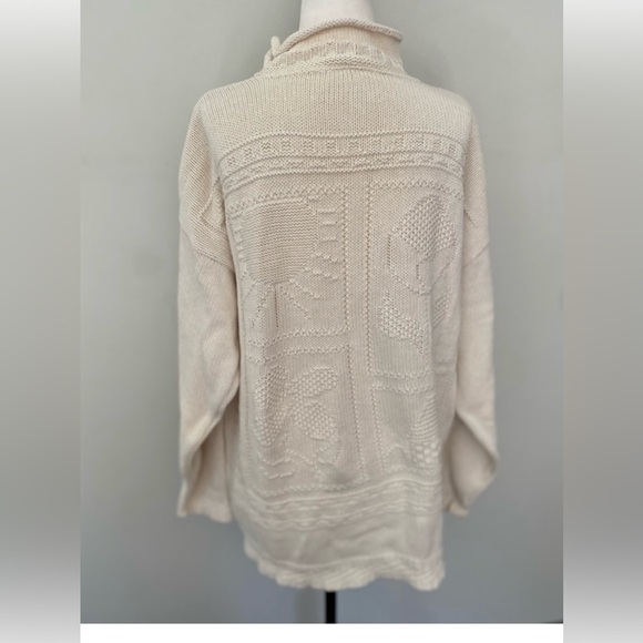 Vintage Cottagecore White Knit Street Sweater - Picture 3 of 7
